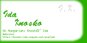 ida knosko business card